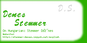 denes stemmer business card